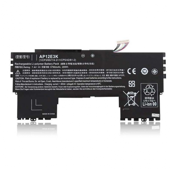 28Wh Battery For Acer AP12E3K